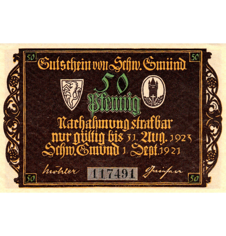 Schwabisch-Gmund Set 3 Notgelds 1921